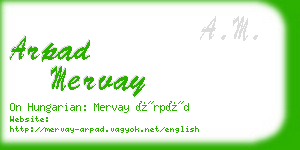 arpad mervay business card